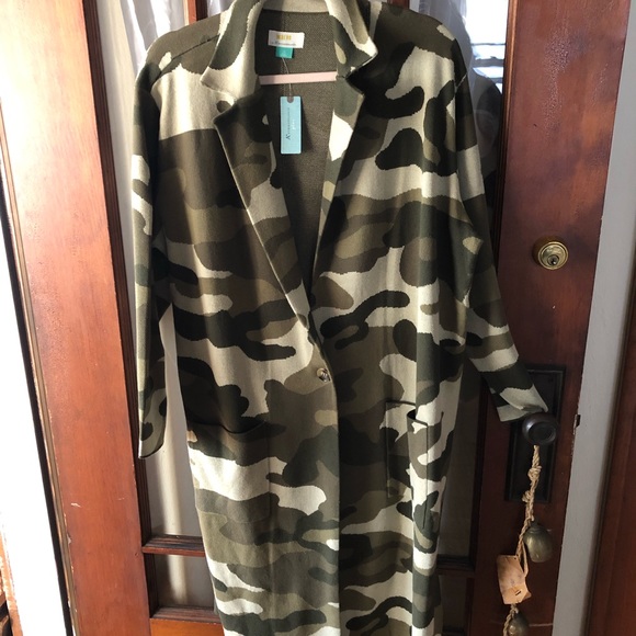 Anthropologie Sweaters - Maeve by Anthropologie Camo Sweater Coat Jacket 1x